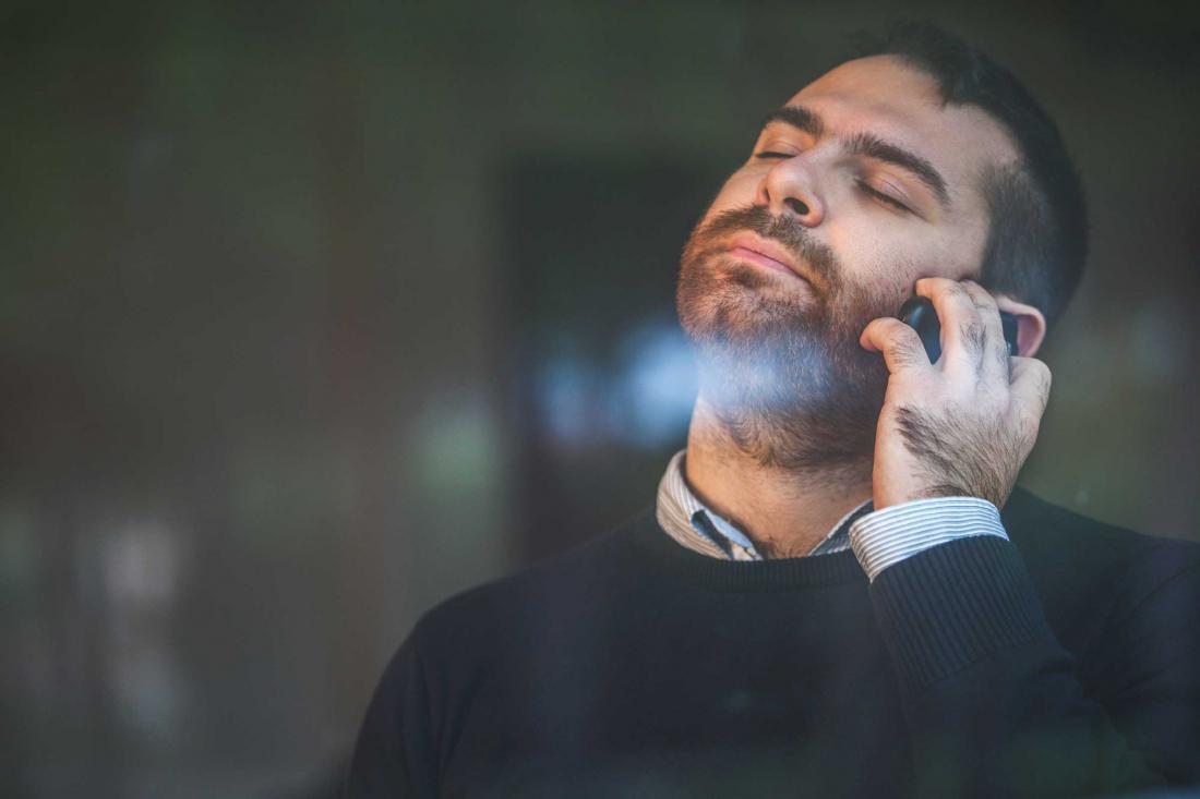 frustrated man on call