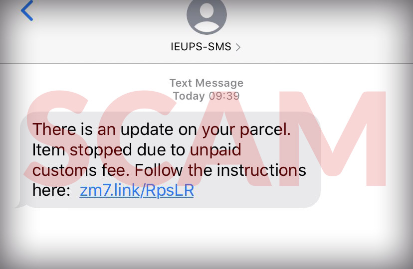 UPS shipment text scam