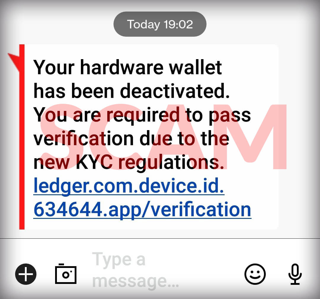 Ledger scam text